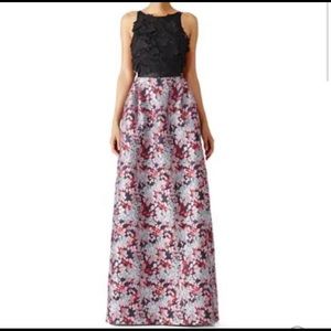 ML Monique Lhuillier Multi Floral Jacquard Gown 4